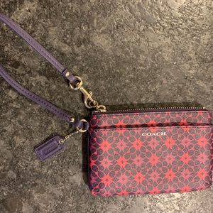 Coach Purple and Pink Wristlet